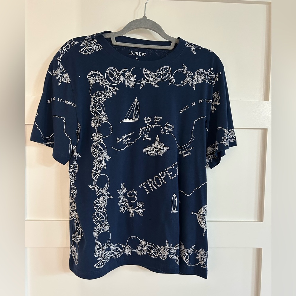 J Crew St. Tropez Graphic Tee Shirt Short Sleeve 
Size Medium